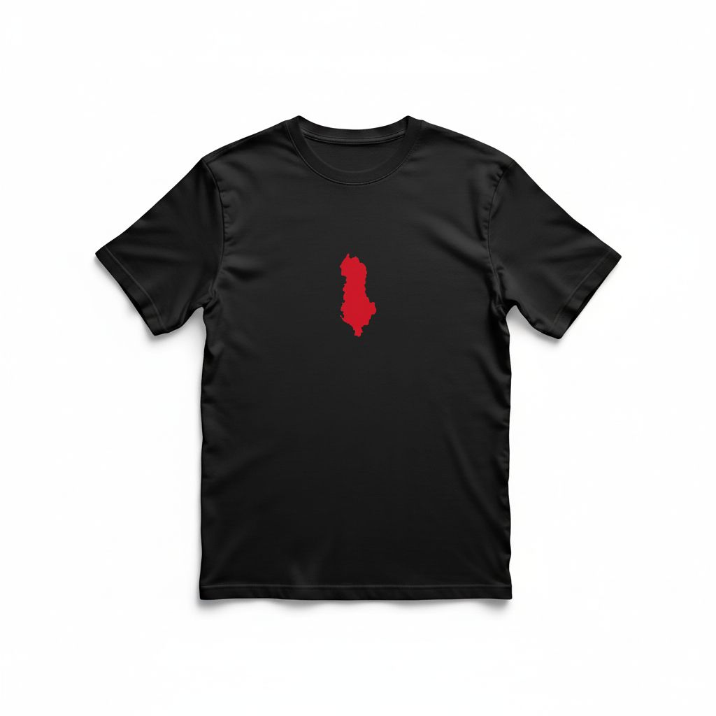 Backprint Oversize Albania T-Shirt Black