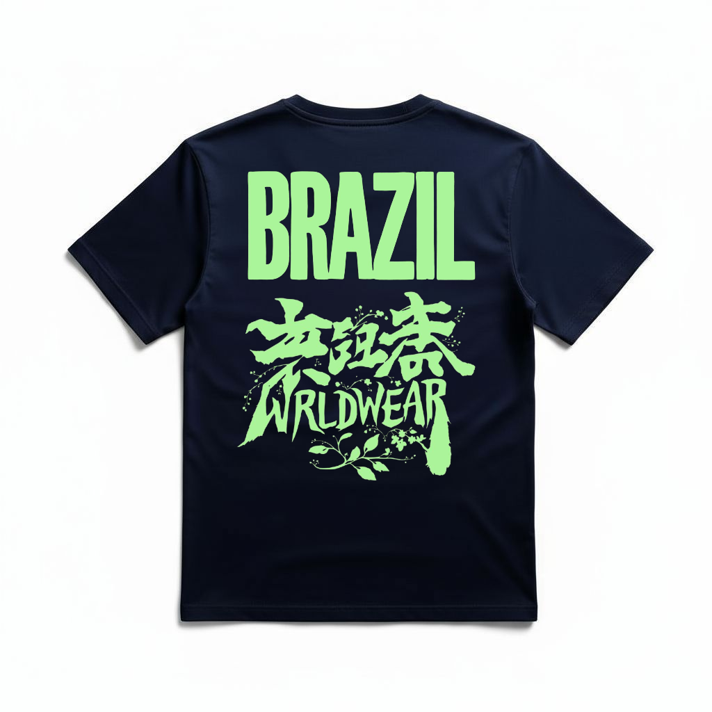 Backprint Oversize Brazil Blue T-Shirt