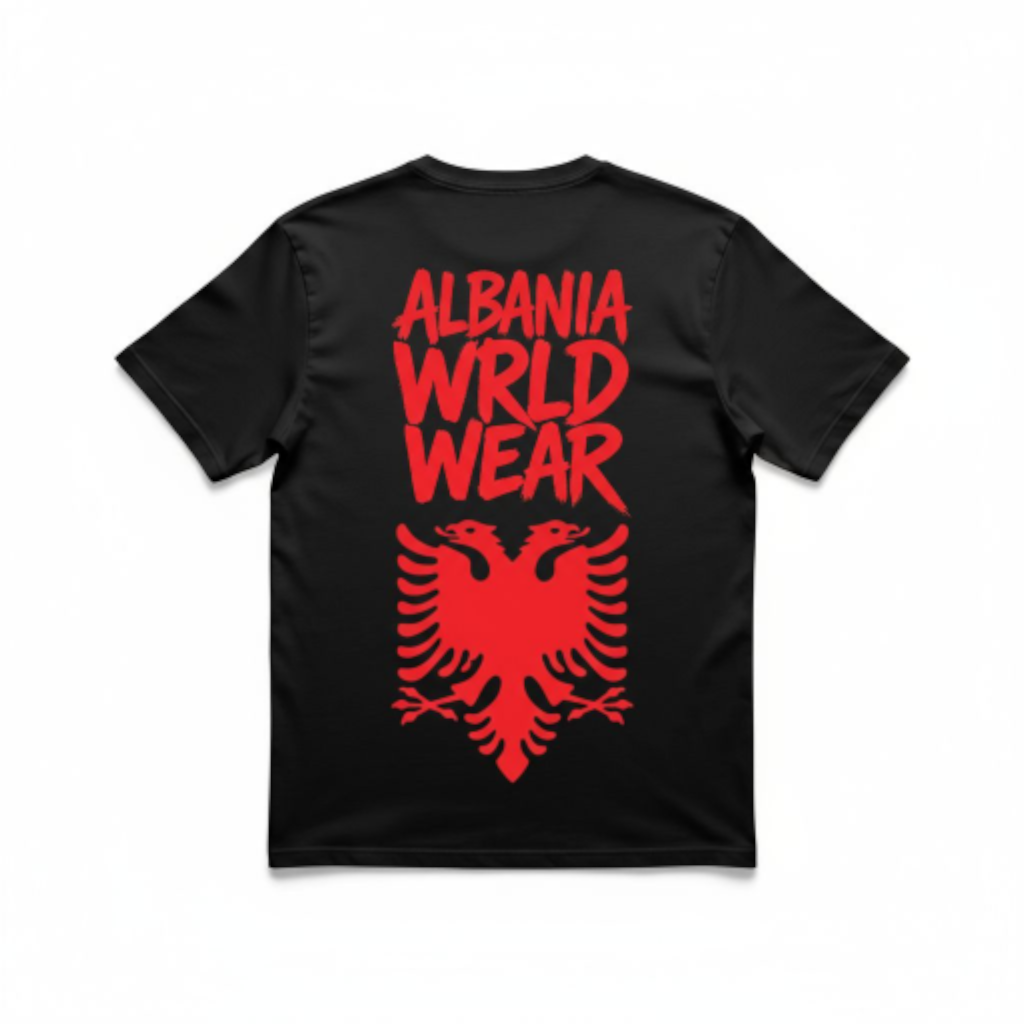 Backprint Oversize Albania T-Shirt Black